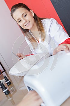 woman spa hand and manicure therapist photo