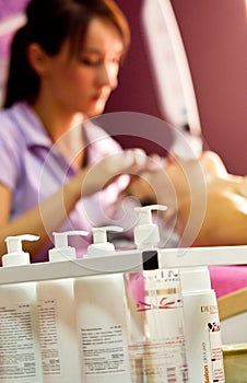 Woman in spa salon