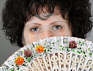 Woman with a Spanish fan trditional