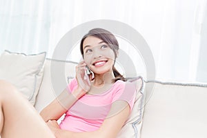 Woman speak on phone