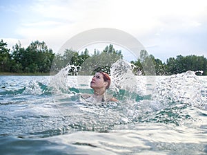 Woman Splashing Water