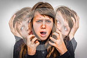 Woman with split personality suffers from schizophrenia photo