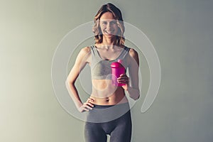 Woman with sport nutrition