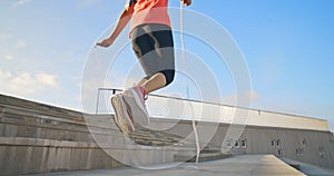 Woman sport and rope skipping