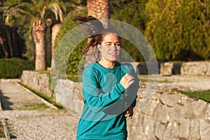 Woman In Sports Suit Doing Cardio Exercises