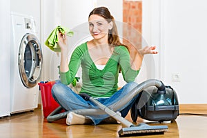 Woman at the spring cleaning