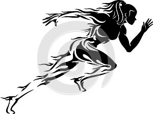 Woman Sprint Run