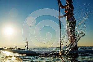 Woman on Stand Up Paddle Board