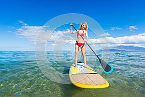 Woman on Stand Up Paddle Board