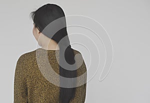 Woman Standing Back Side Concept