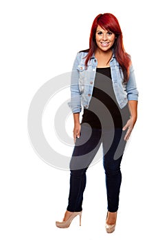 Woman Standing with Red Hair