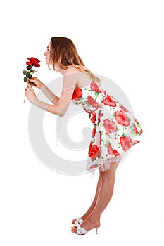 Woman standing in studio.