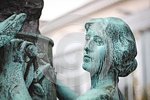 Woman statue at Botanical Garden of Brussels