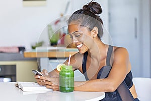 Woman staying healthy at home