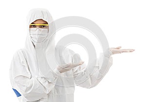 Woman in sterilize lab coat