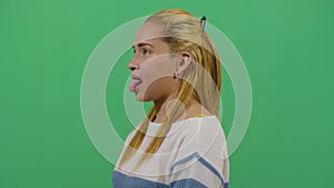 Woman Sticking Out Tongue