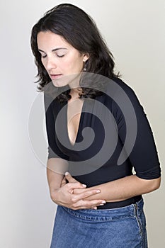 Woman with stomach ache