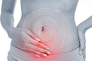 woman with stomach issues