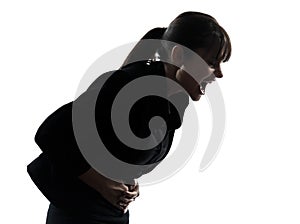Woman stomach pain cramp silhouette photo