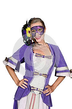 Woman in strange costume
