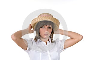 Woman with a straw hat