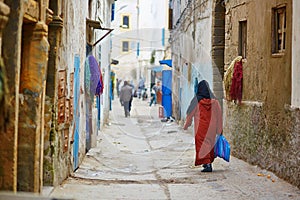 Woman on the street of Essaouira, Morocco