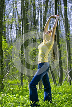 Woman stretching