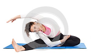 Woman stretching body