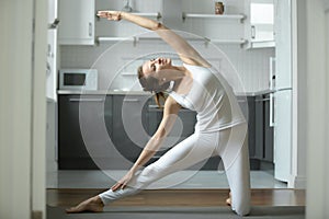Woman stretching in Gate exercise