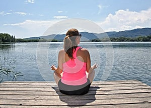 Woman stretching the muscles