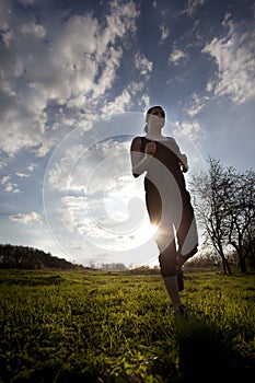 Woman stretching out on the field