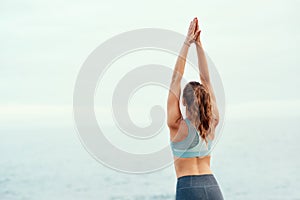 Woman, stretching or yoga for meditation, pilates or wellness for zen or relax for exercise or workout. Yogi, fitness or