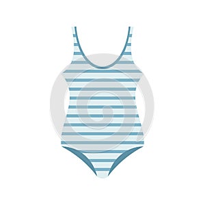 Woman striped swimwear icon flat isolated vector
