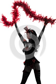 Woman stripper showgirl silhouette