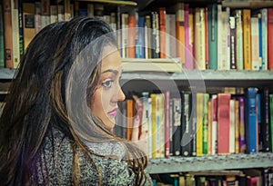 Woman Studying At The Library