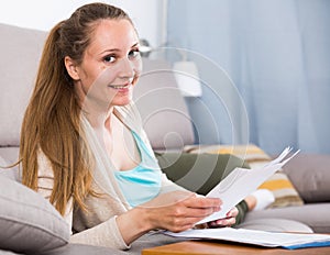 Woman studying productively