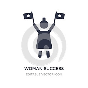 woman success icon on white background. Simple element illustration from Seo and web concept