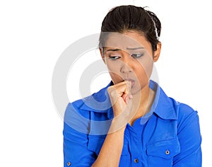 Woman sucking thumb