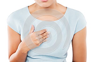 Woman suffering from acid reflux