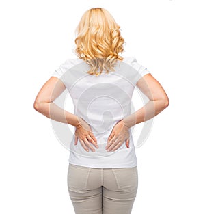Woman suffering from backache