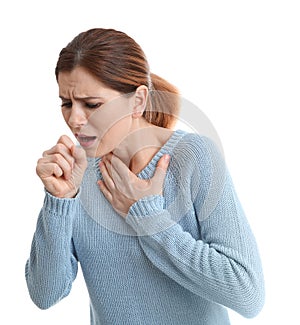 Woman suffering from cough