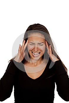 Woman suffering headache