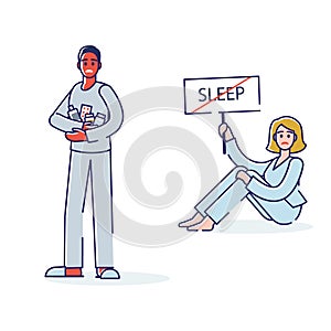 Woman suffering from insomnia. Poor sleepless woman staying wakeful night and day