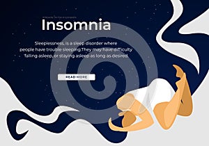 Woman Suffering Insomnia and Sleeping Disorder