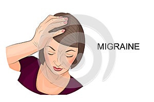 Woman suffering from migraine