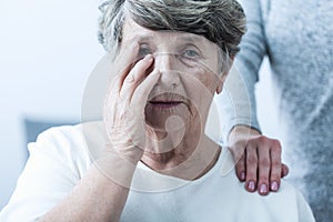 Woman suffering from senility