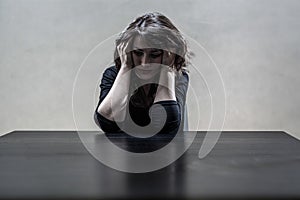 Woman suffering from a severe depression