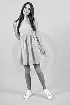 woman in summer dress on background. photo of woman in summer dress.