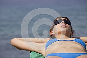 Woman sunbathing