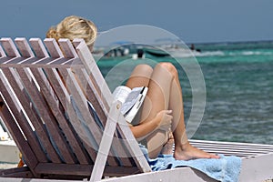 Woman in sunbed - Belize photo